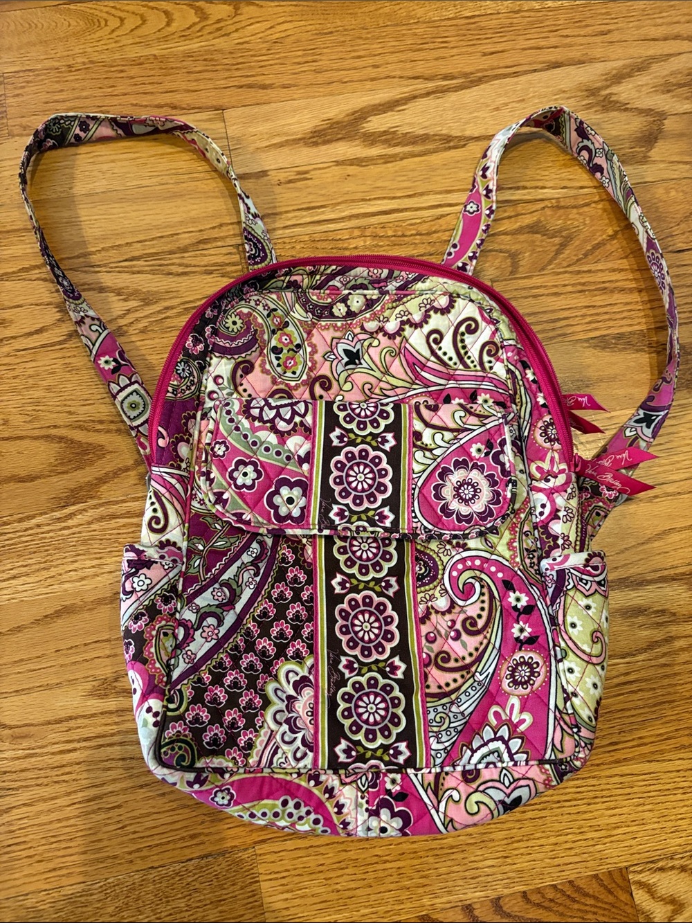 Vera Bradley Pink Paisley Quilted Mini Backpack